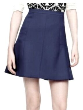 J.Crew A-Line Mini Skirt Size 4 Dark Green Structured Stretch Style 03394